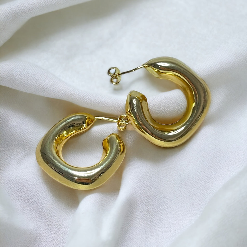 18K Brass Gold Plated Hoops