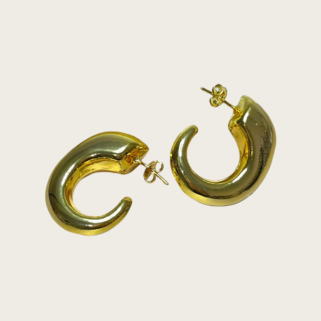 18k Brass Gold Plated Hoops